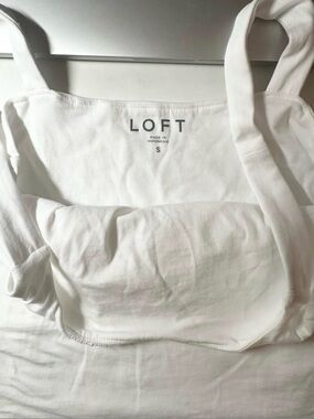 LOFT White Square-Neck Tank Top with Wide Straps